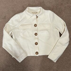 Sezane Ecru Betty Cardigan